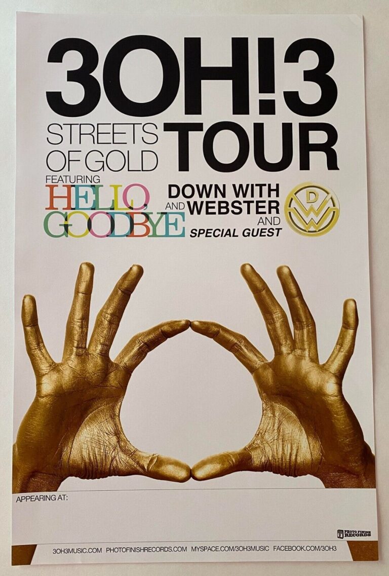 3OH!3 Pittsburgh - Streets Of Gold - Tour Poster